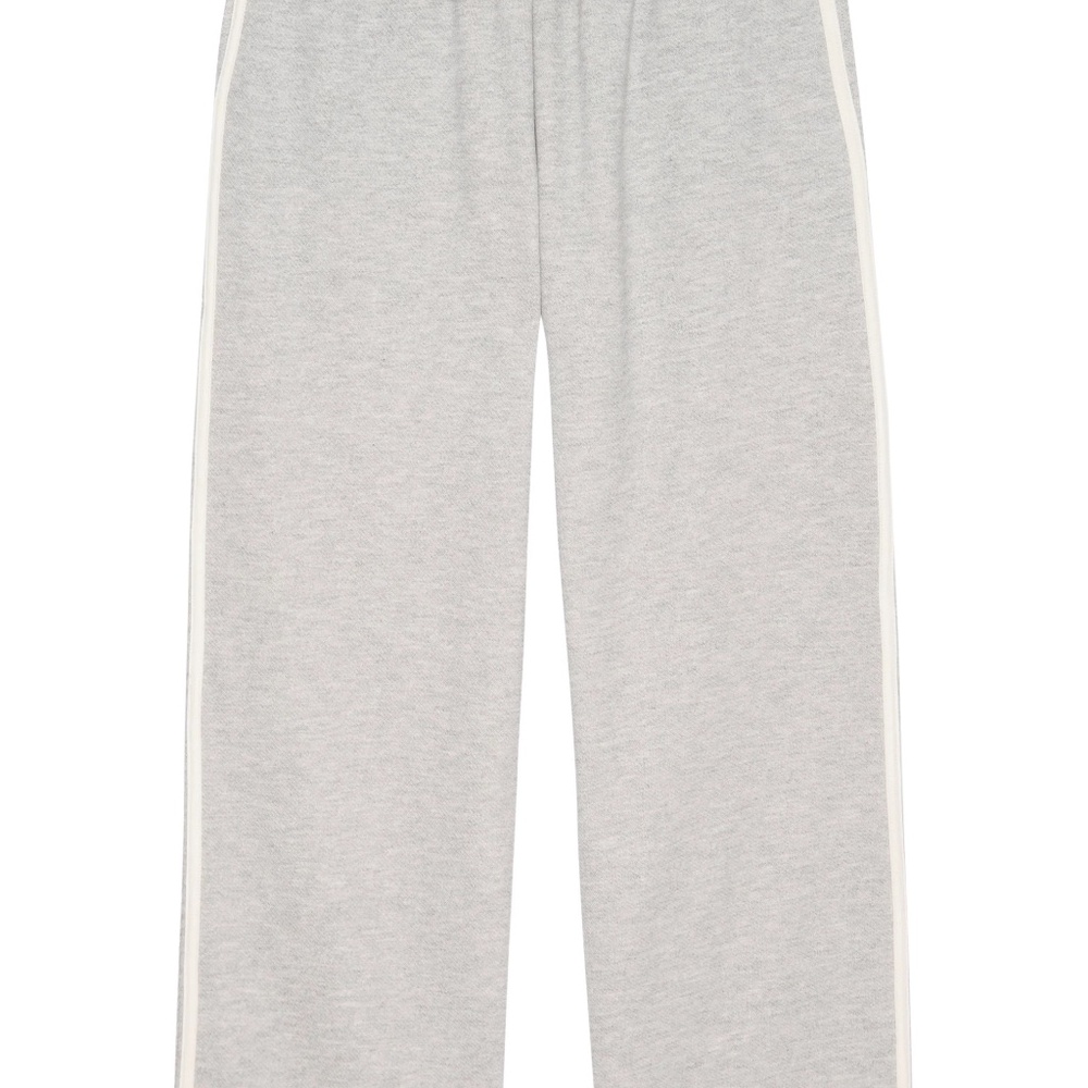 Donni Eco-Terry Stripe Crop Pant in Heather Gray Size Small